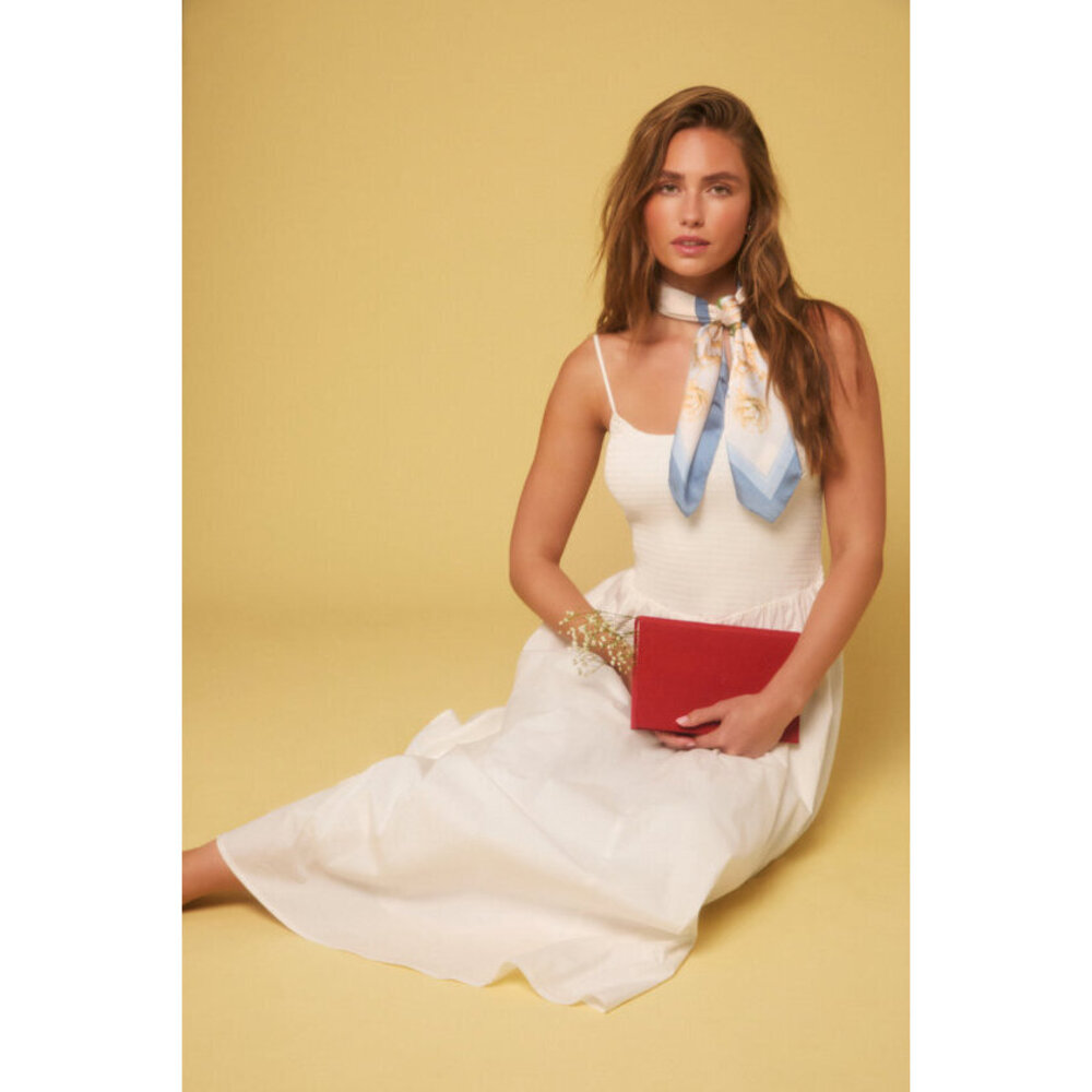 Lulus Tandria White Smocked Sleeveless Midi Dress - Size M
